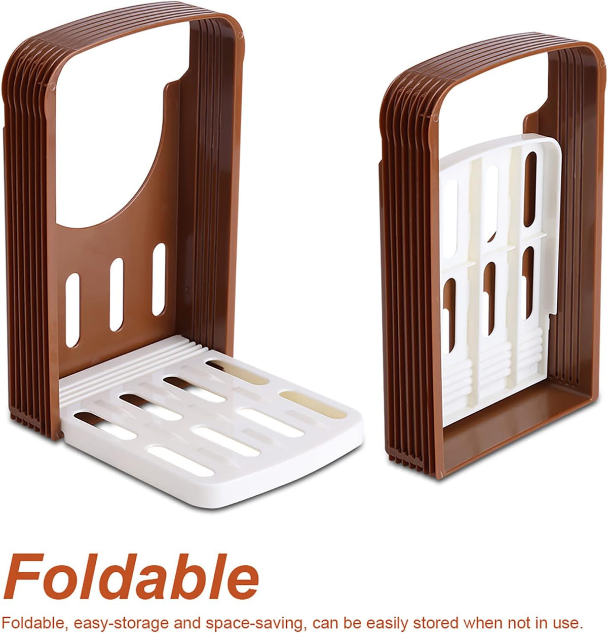 Adjustable Bread Slicer, Foldable Ham Cutter with Non-Slip Base Multi-Purpose for Cheese