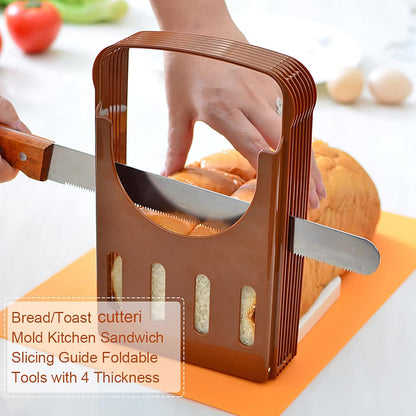 Adjustable Bread Slicer, Foldable Ham Cutter with Non-Slip Base Multi-Purpose for Cheese