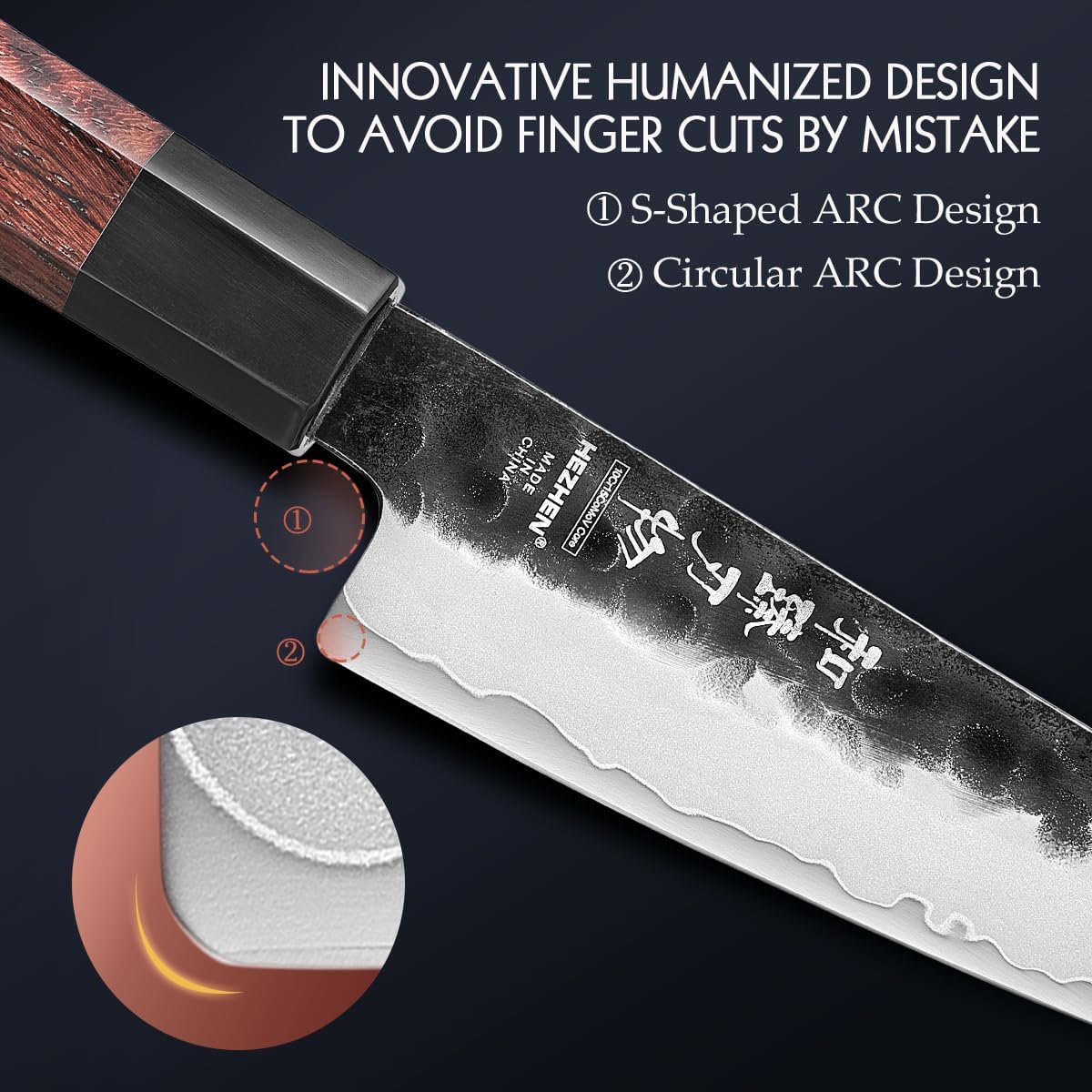 5.3" Utility Knife, Clad Steel Composite Forging Steel Universal Knife, Petty Knife Paring Fruit Peeling,Japanese Style Kitchen Knife,Natural Wood Octagonal Handle