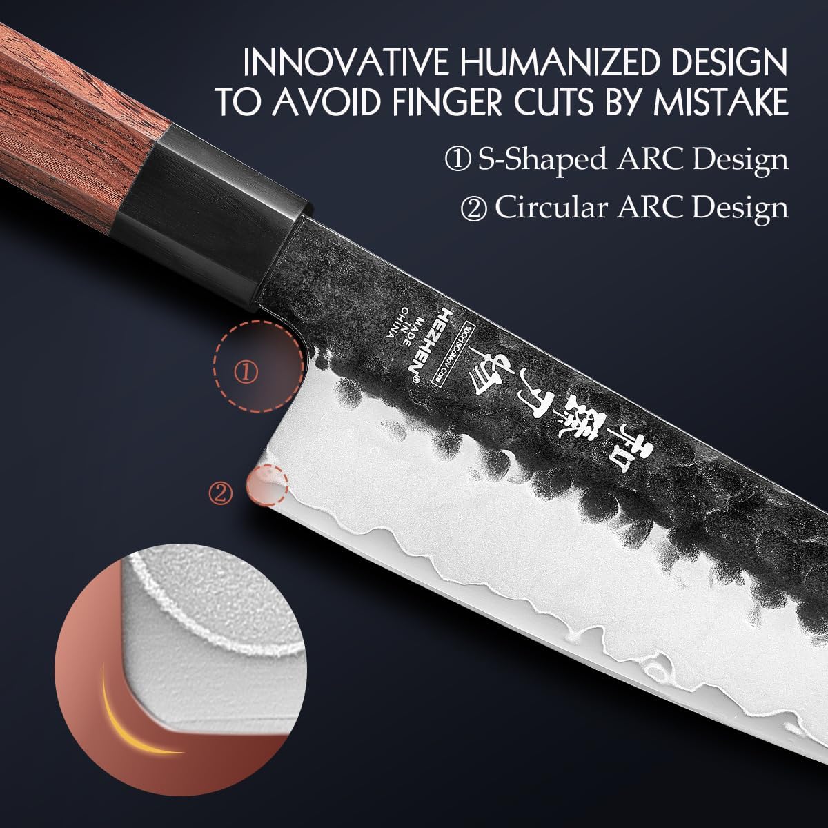 5.3" Utility Knife, Clad Steel Composite Forging Steel Universal Knife, Petty Knife Paring Fruit Peeling,Japanese Style Kitchen Knife,Natural Wood Octagonal Handle