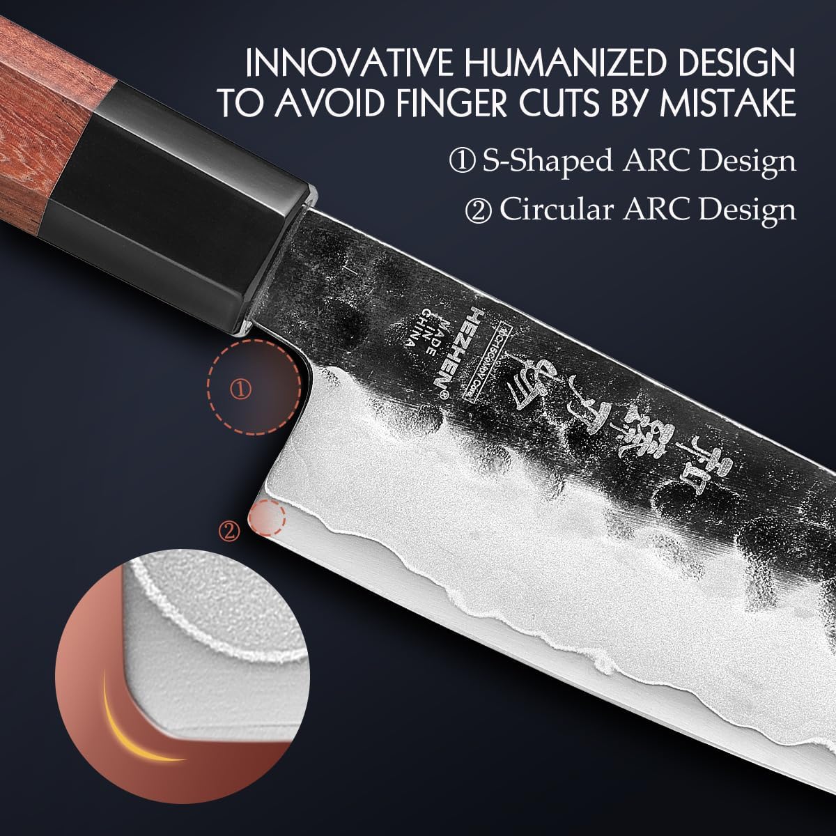 5.3" Utility Knife, Clad Steel Composite Forging Steel Universal Knife, Petty Knife Paring Fruit Peeling,Japanese Style Kitchen Knife,Natural Wood Octagonal Handle