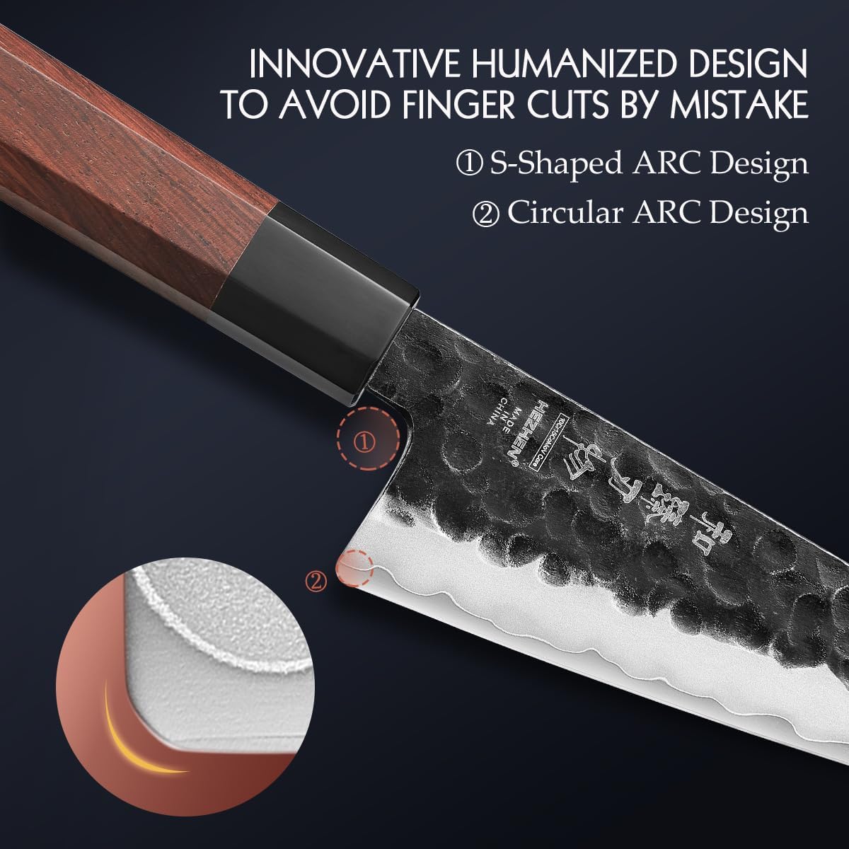 5.3" Utility Knife, Clad Steel Composite Forging Steel Universal Knife, Petty Knife Paring Fruit Peeling,Japanese Style Kitchen Knife,Natural Wood Octagonal Handle
