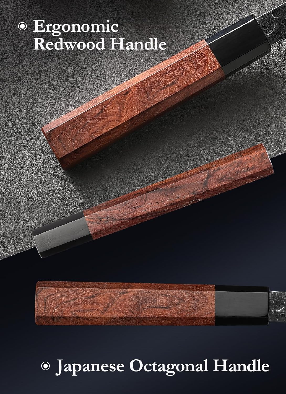 5.3" Utility Knife, Clad Steel Composite Forging Steel Universal Knife, Petty Knife Paring Fruit Peeling,Japanese Style Kitchen Knife,Natural Wood Octagonal Handle