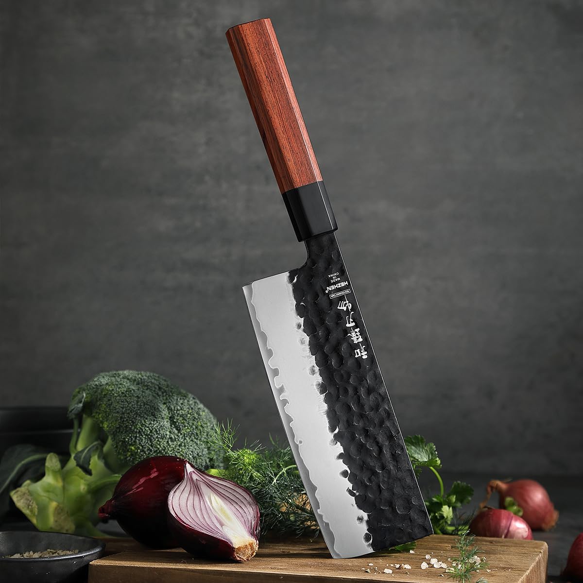 5.3" Utility Knife, Clad Steel Composite Forging Steel Universal Knife, Petty Knife Paring Fruit Peeling,Japanese Style Kitchen Knife,Natural Wood Octagonal Handle