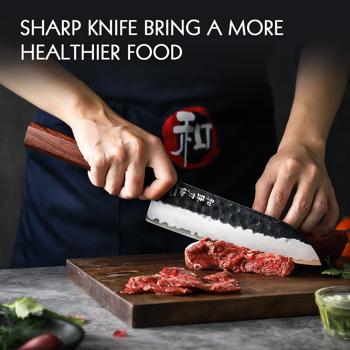 5.3" Utility Knife, Clad Steel Composite Forging Steel Universal Knife, Petty Knife Paring Fruit Peeling,Japanese Style Kitchen Knife,Natural Wood Octagonal Handle