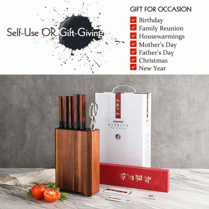 5.3" Utility Knife, Clad Steel Composite Forging Steel Universal Knife, Petty Knife Paring Fruit Peeling,Japanese Style Kitchen Knife,Natural Wood Octagonal Handle
