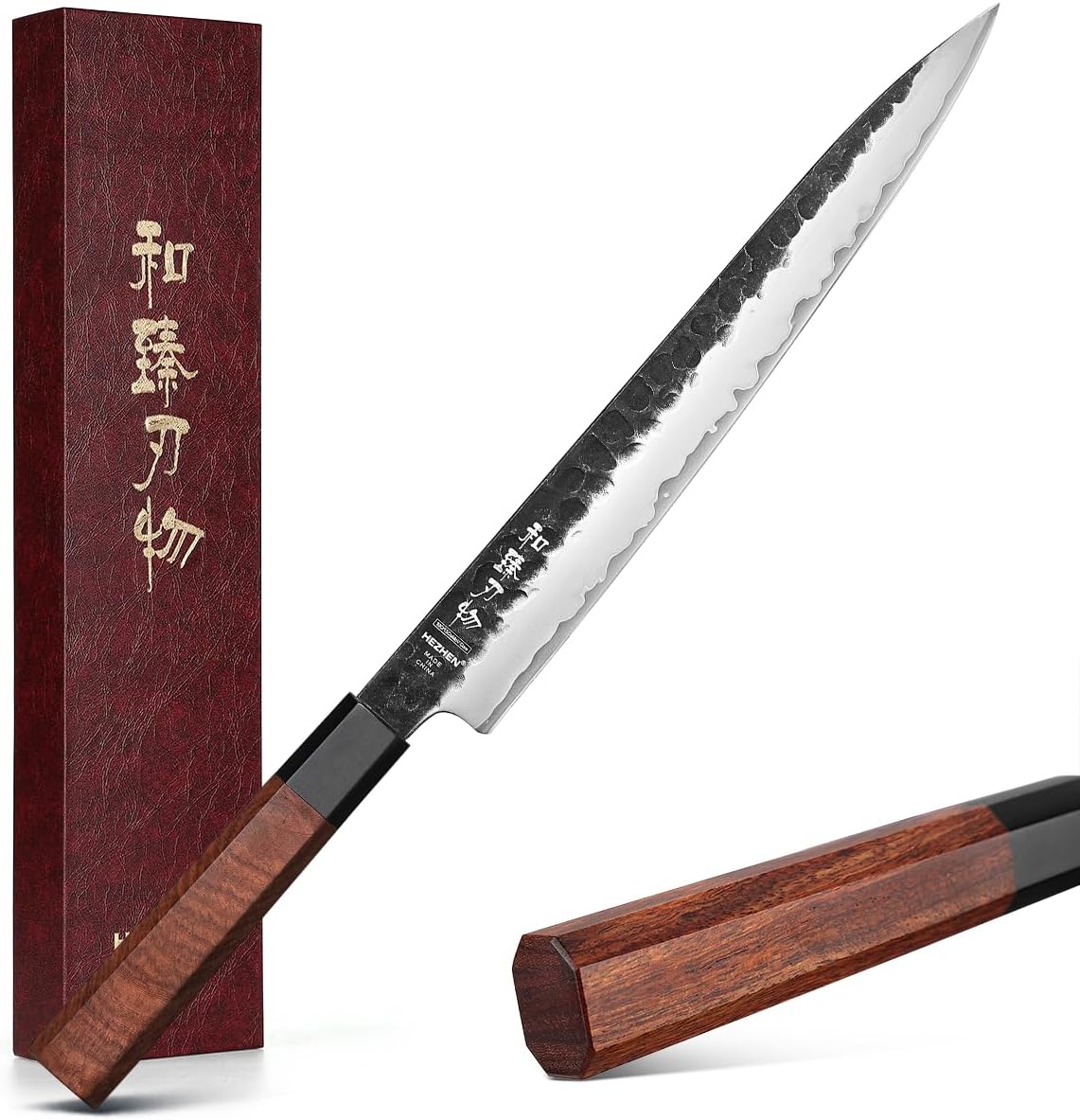 5.3" Utility Knife, Clad Steel Composite Forging Steel Universal Knife, Petty Knife Paring Fruit Peeling,Japanese Style Kitchen Knife,Natural Wood Octagonal Handle