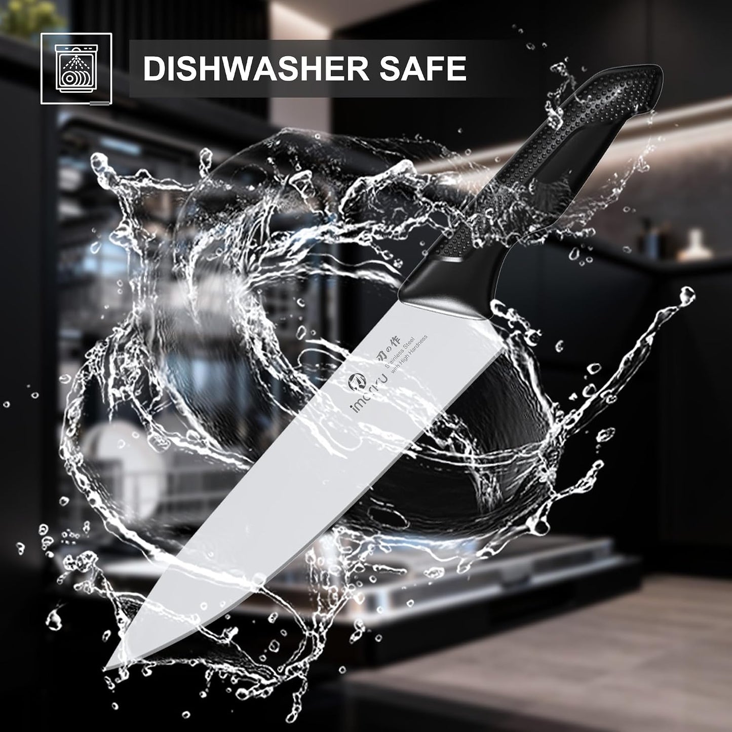 14 Pcs Knife Set with Block, Japanese High-Carbon Stainless Steel Kitchen Knife Set with Built-in Sharpener, Sharp Kitchen Knives, Dishwasher Safe, Non-Slip Handles, Gift for Men and Women