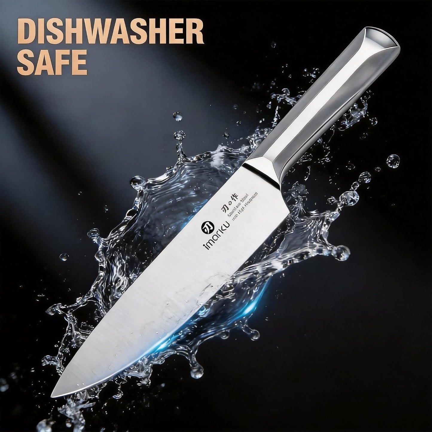 14 Pcs Knife Set with Block, Japanese High-Carbon Stainless Steel Kitchen Knife Set with Built-in Sharpener, Sharp Kitchen Knives, Dishwasher Safe, Non-Slip Handles, Gift for Men and Women