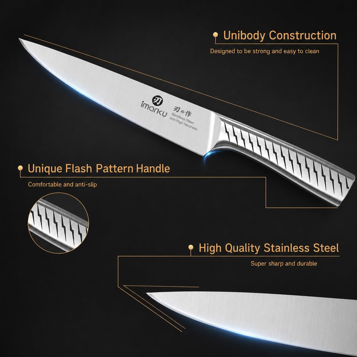 14 Pcs Knife Set with Block, Japanese High-Carbon Stainless Steel Kitchen Knife Set with Built-in Sharpener, Sharp Kitchen Knives, Dishwasher Safe, Non-Slip Handles, Gift for Men and Women