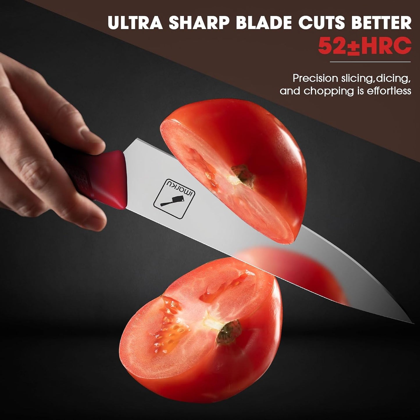 14 Pcs Knife Set with Block, Japanese High-Carbon Stainless Steel Kitchen Knife Set with Built-in Sharpener, Sharp Kitchen Knives, Dishwasher Safe, Non-Slip Handles, Gift for Men and Women