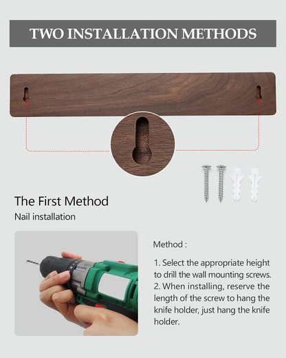 In-drawer Knife Block, Natural Acacia Knife Drawer Oganizer, Insert-Kitchen Storage Holder, 11 Slots, Holds up to 11 Various Size Knives, Countertop Saving&Knife Protective