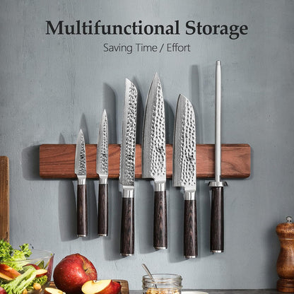 In-drawer Knife Block, Natural Acacia Knife Drawer Oganizer, Insert-Kitchen Storage Holder, 11 Slots, Holds up to 11 Various Size Knives, Countertop Saving&Knife Protective