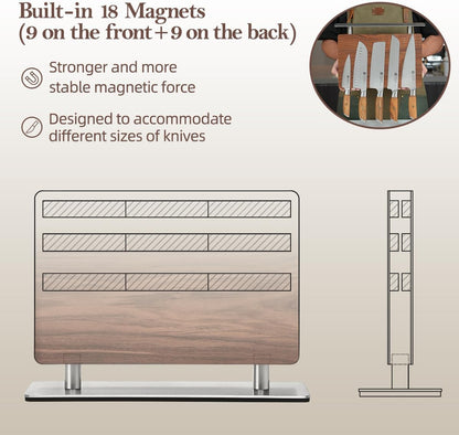 In-drawer Knife Block, Natural Acacia Knife Drawer Oganizer, Insert-Kitchen Storage Holder, 11 Slots, Holds up to 11 Various Size Knives, Countertop Saving&Knife Protective