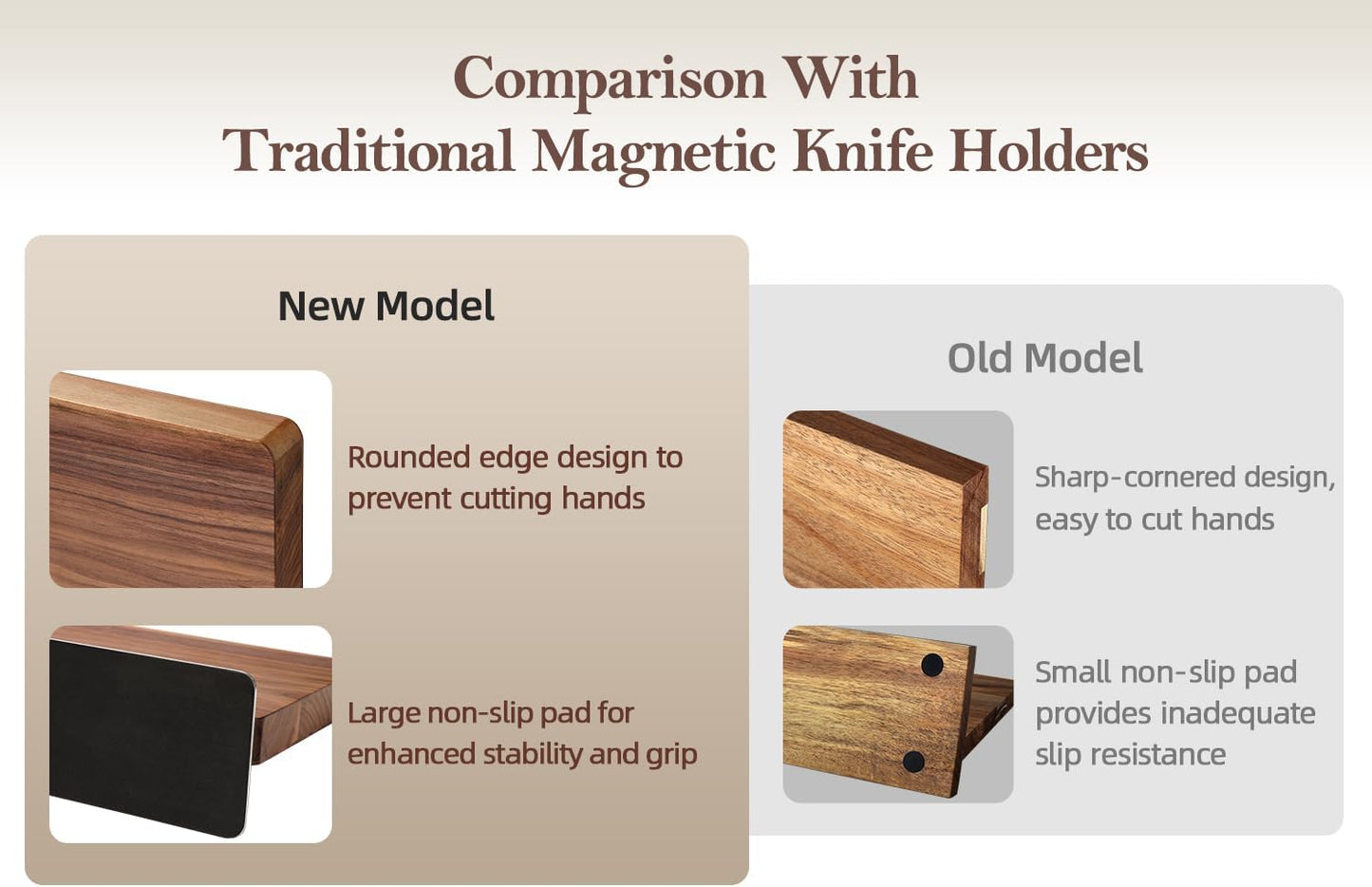 In-drawer Knife Block, Natural Acacia Knife Drawer Oganizer, Insert-Kitchen Storage Holder, 11 Slots, Holds up to 11 Various Size Knives, Countertop Saving&Knife Protective