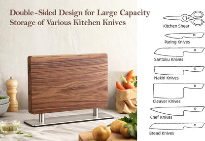 In-drawer Knife Block, Natural Acacia Knife Drawer Oganizer, Insert-Kitchen Storage Holder, 11 Slots, Holds up to 11 Various Size Knives, Countertop Saving&Knife Protective