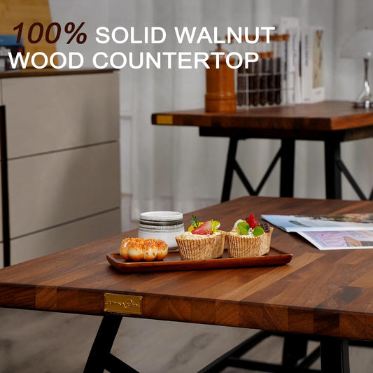 Finished Walnut Butcher Block Countertop, 48 x 25 x 1.5 In | Spacious solid walnut top with a sealed finish for kitchen islands, desks, dining tables, coffee bars and custom furniture