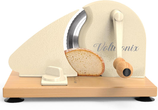 Manual Bread Slicer for Homemade Bread, Sourdough Bread Slicer With Hand Crank, Scale Line and Suction Cup, Serrated Blade, Adjustable Thickness, Evenly Slicing