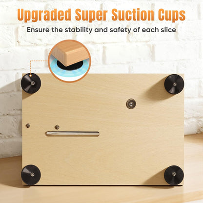 Manual Bread Slicer for Homemade Bread, Sourdough Bread Slicer With Hand Crank, Scale Line and Suction Cup, Serrated Blade, Adjustable Thickness, Evenly Slicing