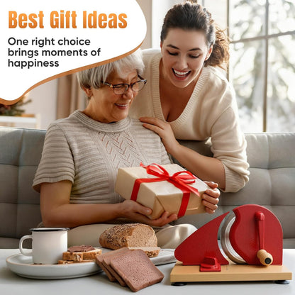 Manual Bread Slicer for Homemade Bread, Sourdough Bread Slicer With Hand Crank, Scale Line and Suction Cup, Serrated Blade, Adjustable Thickness, Evenly Slicing