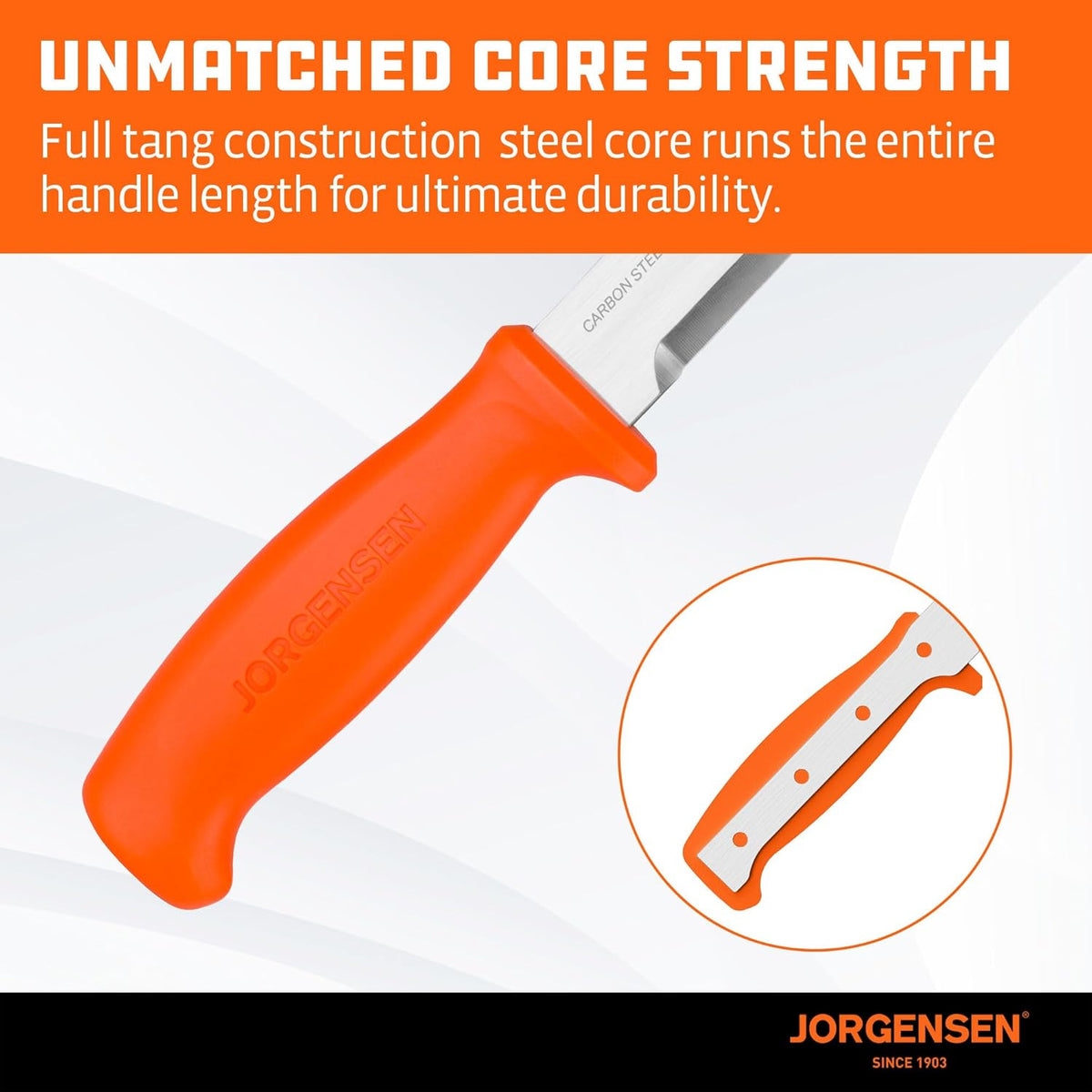 Jorgensen Wood Chisel Knife with Sheath, SK5 Carbon Steel Blade