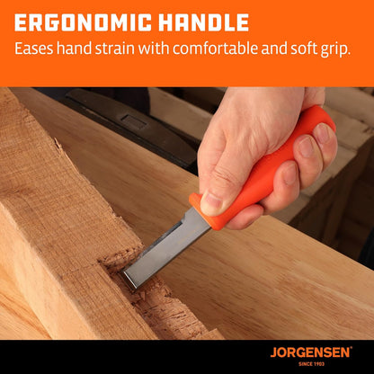 Jorgensen Wood Chisel Knife with Sheath, SK5 Carbon Steel Blade