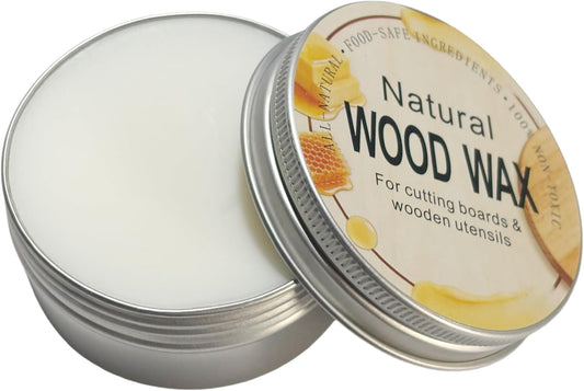 Natural Wood Wax For Cutting Boards, Butcher Blocks, Wooden Spoons and Bowls, 2.82 oz