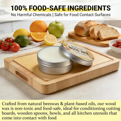Natural Wood Wax For Cutting Boards, Butcher Blocks, Wooden Spoons and Bowls, 2.82 oz