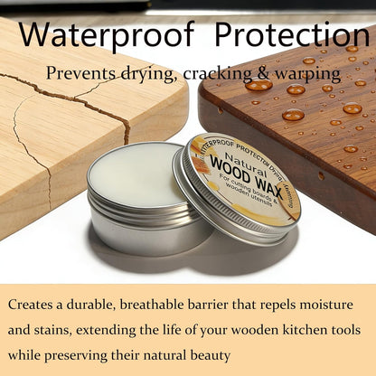 Natural Wood Wax For Cutting Boards, Butcher Blocks, Wooden Spoons and Bowls, 2.82 oz