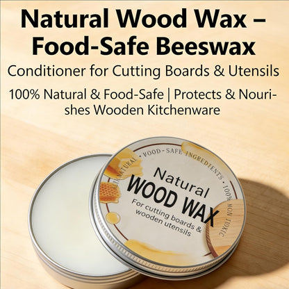 Natural Wood Wax For Cutting Boards, Butcher Blocks, Wooden Spoons and Bowls, 2.82 oz