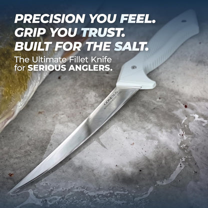 Fillet Knife - 7-9" Fillet Knives For Fish - Razor Sharp Boning Knife - Saltwater and Freshwater Fishing - ultra elasticity | G10 Non Slip Grip | Corrosion Resistant