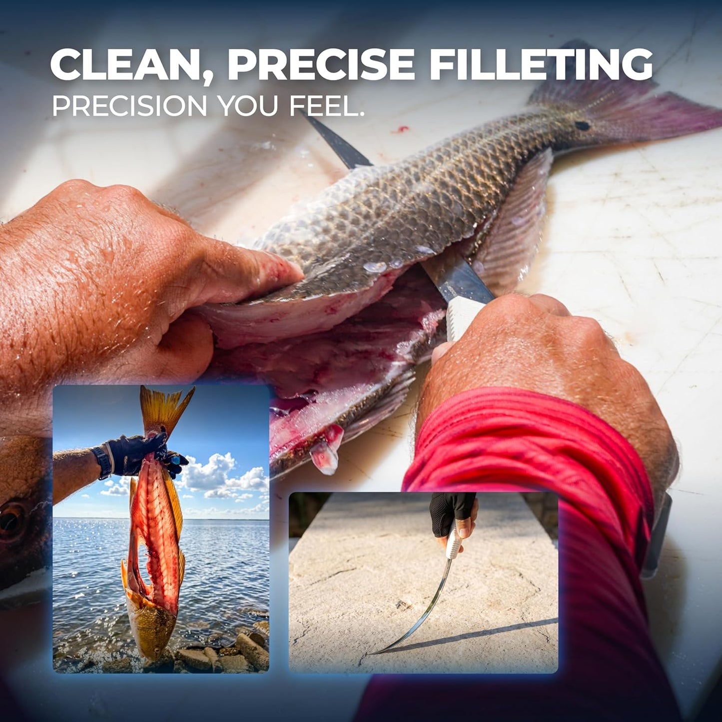 Fillet Knife - 7-9" Fillet Knives For Fish - Razor Sharp Boning Knife - Saltwater and Freshwater Fishing - ultra elasticity | G10 Non Slip Grip | Corrosion Resistant