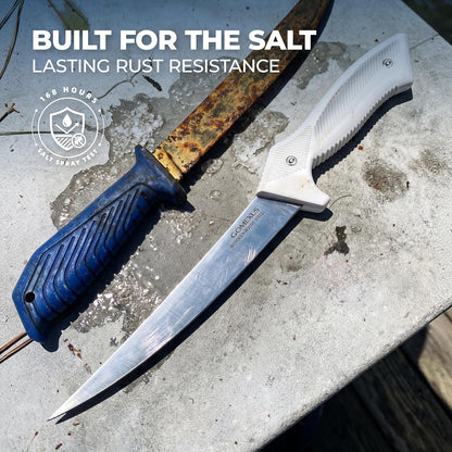 Fillet Knife - 7-9" Fillet Knives For Fish - Razor Sharp Boning Knife - Saltwater and Freshwater Fishing - ultra elasticity | G10 Non Slip Grip | Corrosion Resistant