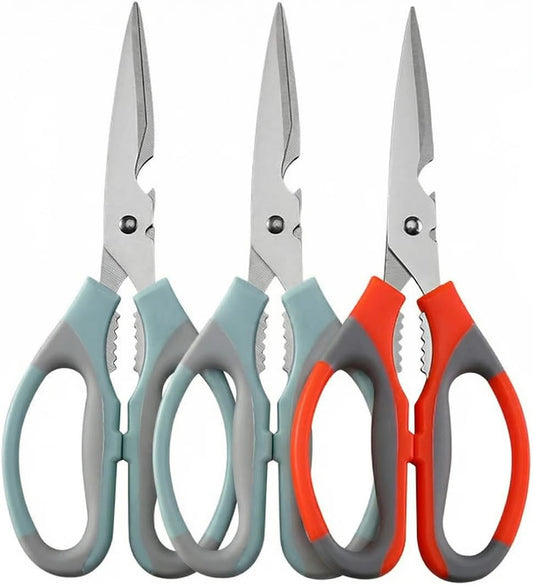 3 Pcs Kitchen Scissors for Food, Multi-function Lightweight Kitchen Scissors Set, Food Cooking Scissors for Meat, Herb, Seafood, Fish, Fruit & Vegetable, Dishwasher Safe
