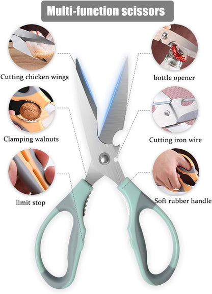 3 Pcs Kitchen Scissors for Food, Multi-function Lightweight Kitchen Scissors Set, Food Cooking Scissors for Meat, Herb, Seafood, Fish, Fruit & Vegetable, Dishwasher Safe