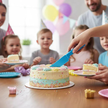 Fox Run Bakeware Safe Knife, Non-Stick Safe Knife For Cake, Brownies & More | Cake & Brownie Cutter Knife That Will Not Damage Your Bakeware | Durable Food Grade Serated Pie & Cake Knife | Baking Gadgets