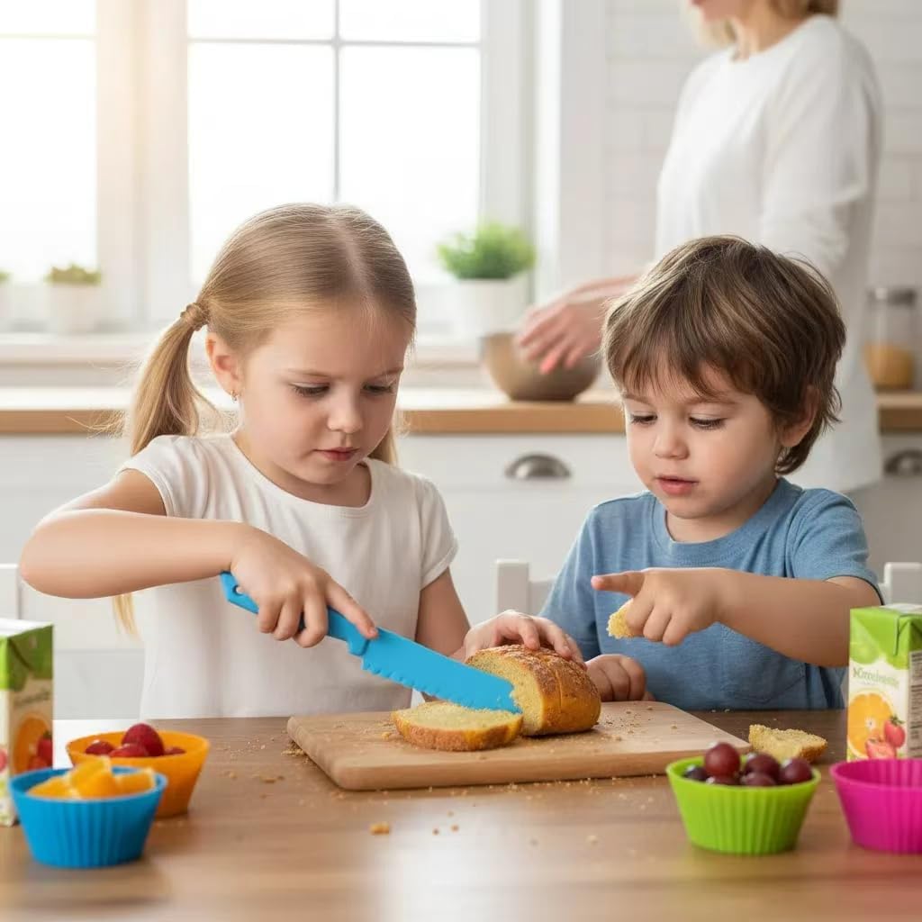 Fox Run Bakeware Safe Knife, Non-Stick Safe Knife For Cake, Brownies & More | Cake & Brownie Cutter Knife That Will Not Damage Your Bakeware | Durable Food Grade Serated Pie & Cake Knife | Baking Gadgets