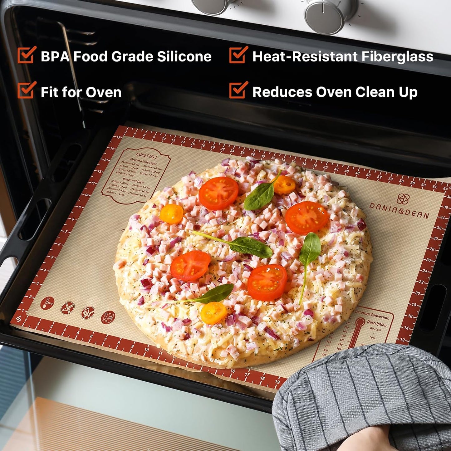 26"x16" Extra Thick Silicone Baking Mat for Pastry and Bread
