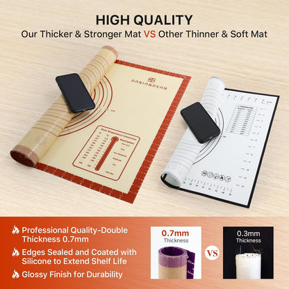 26"x16" Extra Thick Silicone Baking Mat for Pastry and Bread
