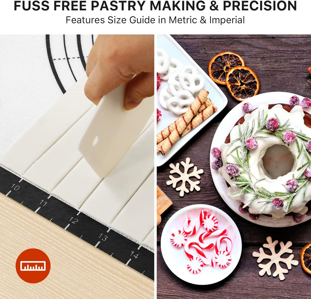 26"x16" Extra Thick Silicone Baking Mat for Pastry and Bread