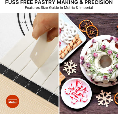 26"x16" Extra Thick Silicone Baking Mat for Pastry and Bread
