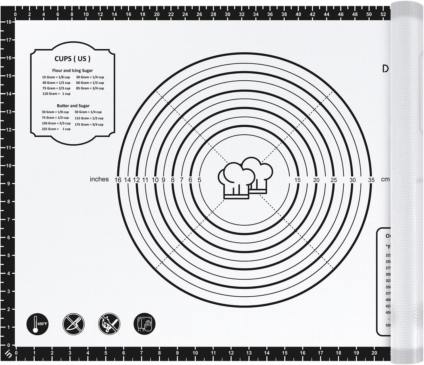26"x16" Extra Thick Silicone Baking Mat for Pastry and Bread