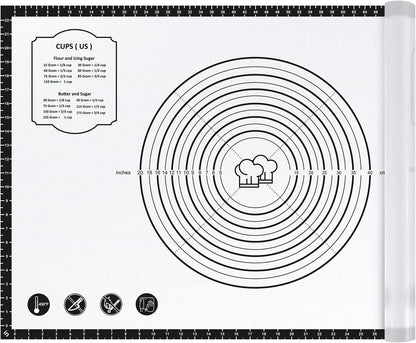 26"x16" Extra Thick Silicone Baking Mat for Pastry and Bread