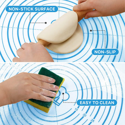 26"x16" Extra Thick Silicone Baking Mat for Pastry and Bread