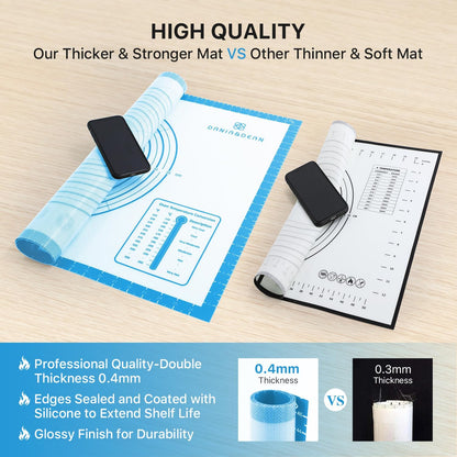 26"x16" Extra Thick Silicone Baking Mat for Pastry and Bread