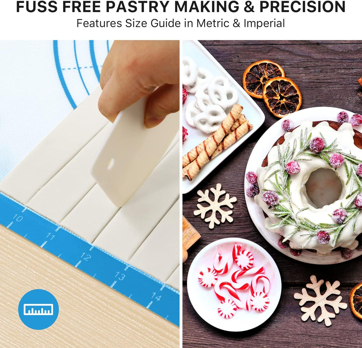 26"x16" Extra Thick Silicone Baking Mat for Pastry and Bread