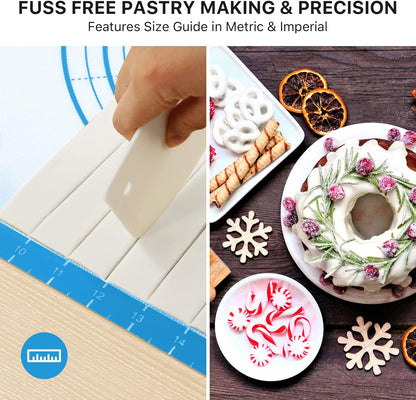 26"x16" Extra Thick Silicone Baking Mat for Pastry and Bread
