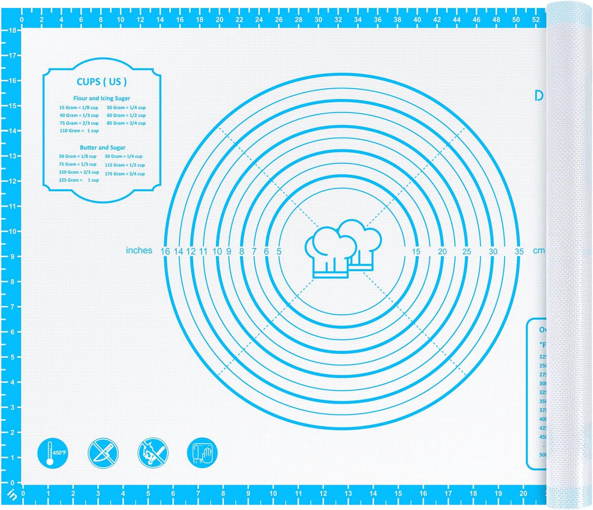 26"x16" Extra Thick Silicone Baking Mat for Pastry and Bread