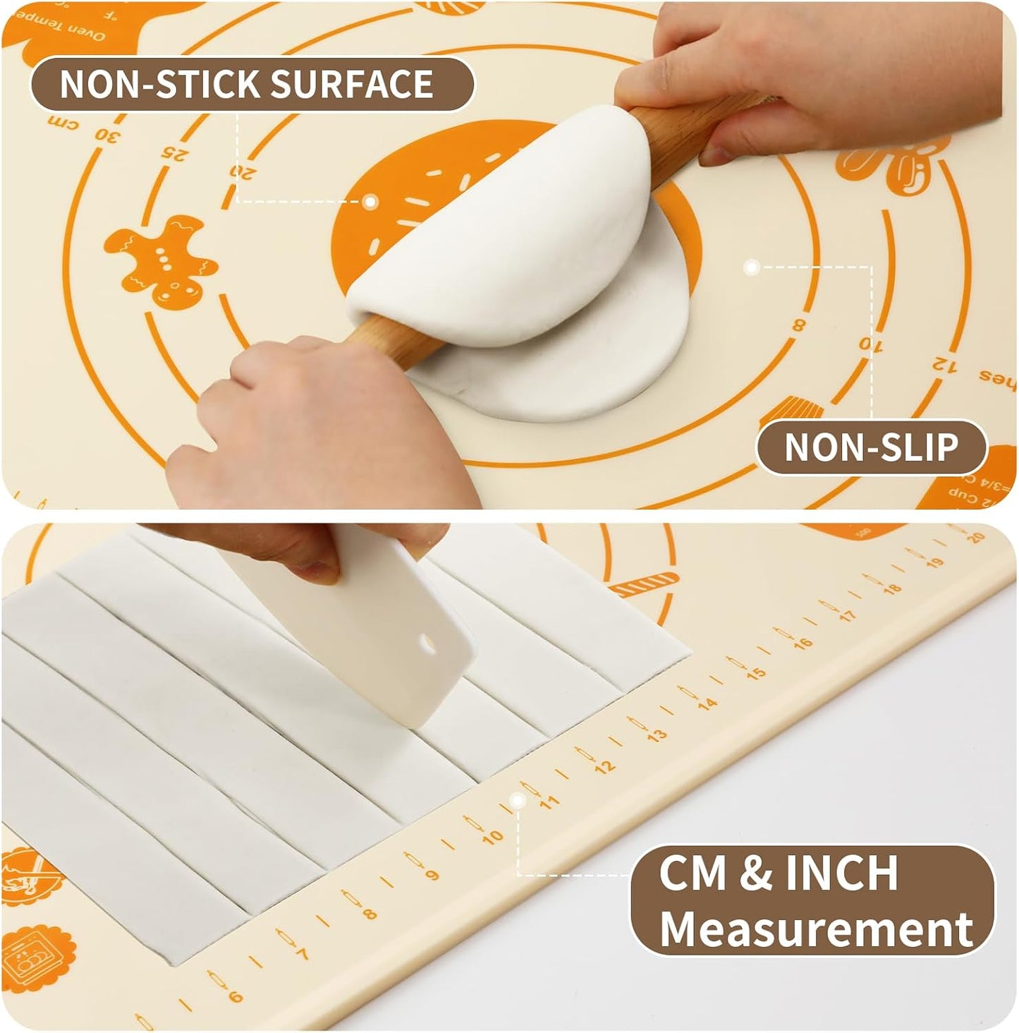 26"x16" Extra Thick Silicone Baking Mat for Pastry and Bread