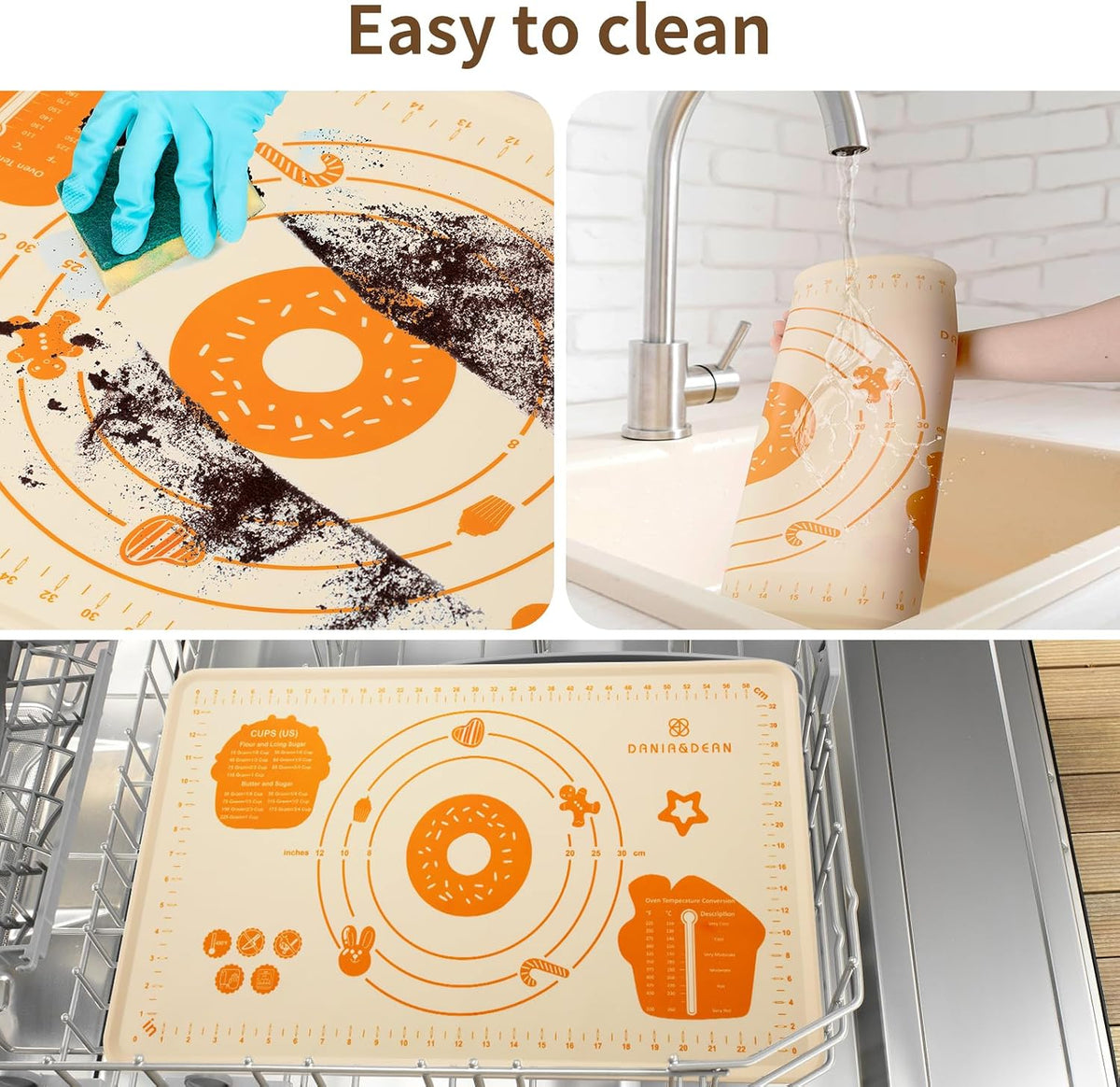 26"x16" Extra Thick Silicone Baking Mat for Pastry and Bread